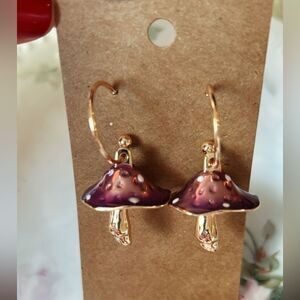 Purple mushroom earrings A43